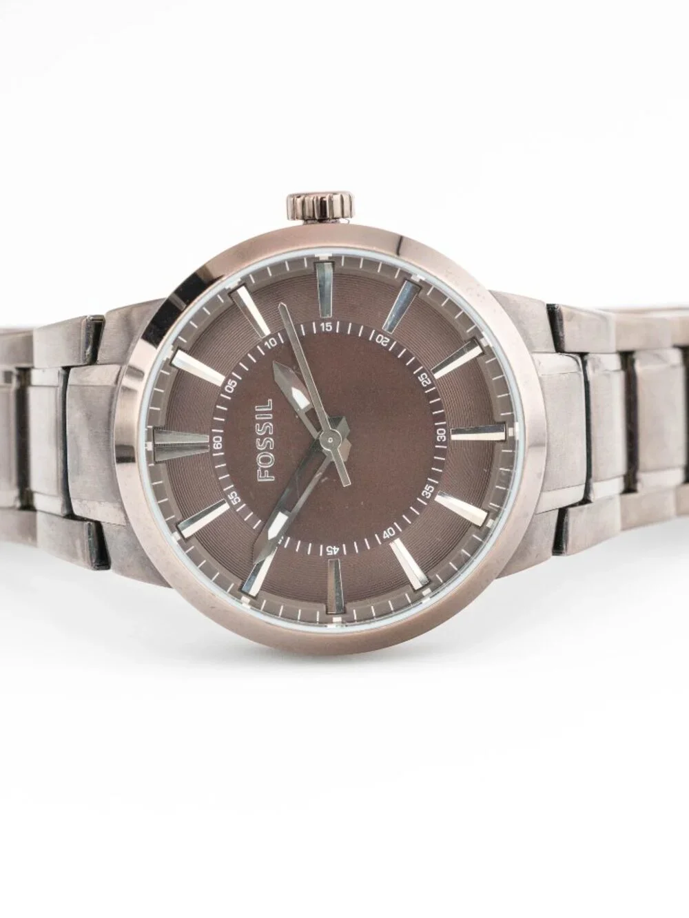 Fossil FS4573 Brown Stainless Steel Quartz Analog Men's Watch New Battery